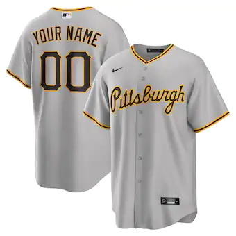 mens nike gray pittsburgh pirates road custom replica jerse